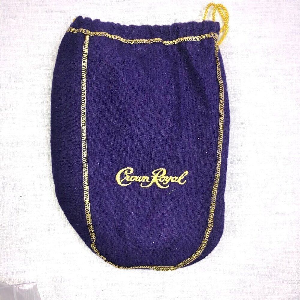Vintage Crown Royal Dark Purple Gold Bag Drawstring Lot of 3 10" x 8"